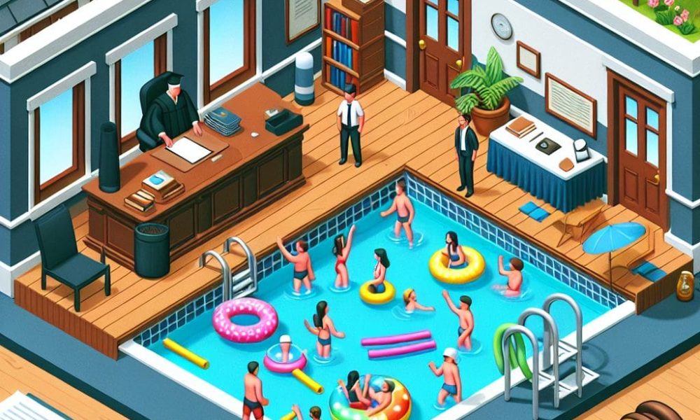 Former small-town mayor faces trial for alleged conduct at a raucous pool party.