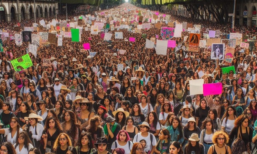 Thousands of people take to the streets in Mexico to celebrate International Women’s Day.