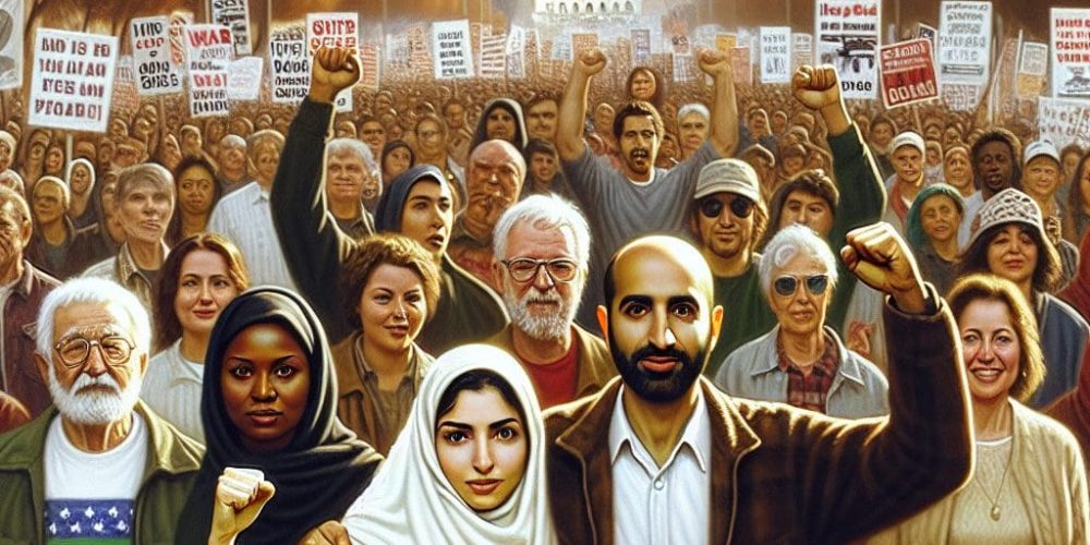 California Iranian American couple challenges anti-war demonstrations in the U.S.