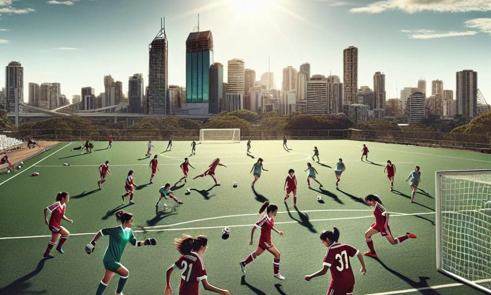 Iranian female soccer players who received asylum in Australia are seen practicing in Brisbane.