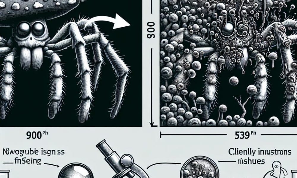 This spider appears to be a casualty of a zombie fungus, but researchers claim it’s all a trick.